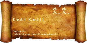 Kautz Kamill névjegykártya